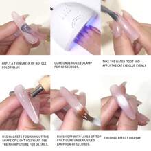 XEIJAYI 2PCS 15ml New Popular Water Toot And Ice Pink Color Gel Nail Polish Set, UV LED Soaking Nail Polish, Suitable For Home DIY And Nail Salon For Spring And Summer - 彩色 - 查看 6