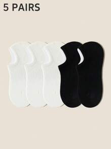 5/12 pares de calcetines multicolor para mujer, de unicolor, con cintura elástica, antideslizantes, de tejido de punto transpirable, estilo náutico de moda y universitario, calcetines invisibles, versátiles para primavera/verano, hogar, viajes, deporte, regalo para fiestas (sin tarjeta de papel)