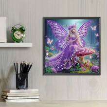 1 件 30*30 厘米/11.8*11.8 英寸无框 5D 不对称形状钻石画套件，DIY 女性模特设计用于墙面装饰、装饰品，适合初学者和成人，感恩节礼物 - 彩色 - 查看 4