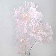 1Pc 40/50cm Big Simulation Flower Window Display 3D Large Artificial Flowers Hanging Gauze Hollow Fake Flower Wedding Home Decor Back To School Room Decor School Supplies