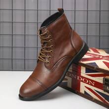 男式经典休闲正装 Chukka 靴 - 酒紅色 - 查看 5