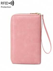 MIYIN RFID Anti-Theft Creative Airplane Passport Bag Fashion Wallet Ticket Credit Card Bag Multi-Function Zipper Passport Holder Travel Wallet With Wrist Strap Travel Essentials School Back To School School Supplies Holiday Holiday Essentials Vacation Accessories Passport Cover - Pink - View 7