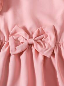 Girls Summer Dress, Young Girl Butterfly Puff Sleeve Splice Dress Suitable For 4-7 Years Old, Outdoor Daily Wear