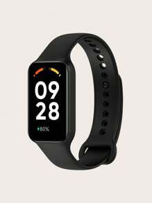 1 件纯色休闲风格一体式硅胶智能手环表带适用于 Mi Band 8 Active
