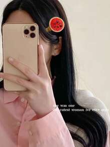 12pcs Lifelike Fruit Hair Clips For Women, Cute Quirky Bangs Clips Kiwi Hair Accessories (No Card),Hair Barrettes Claw Clips, School Stuff - Multicolor - View 5