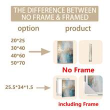 1 件，帆布挂画，带框装饰画，海报，墙面艺术，白色蓝色金色点缀墙面装饰，抽象帆布墙面艺术，现代纹理印刷画，适用于客厅和卧室装饰 - 彩色 - 查看 5