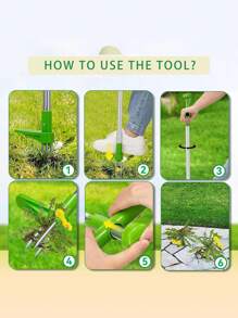 Puller, Stand Up Weeder Hand Tool, Long Handle, Hand Hound Puller For Dandelion, Root Pulling Tool