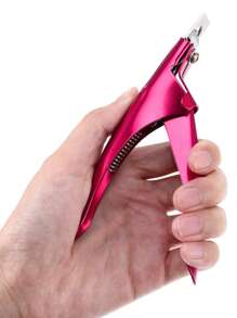 可调节指甲钳，带磁性尺寸调节器，适用于亚克力指甲，专业不锈钢假指甲钳，美甲工具，适用于美甲沙龙和家庭使用，亮粉色/黑色/紫色指甲钳，锋利刀片 - 彩色 - 查看 6