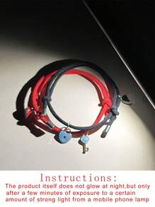 ATLVXJL 2pcs Couple Luminous Magnetic Heart Lock & Key Charm Bracelet Set, Fashion Jewelry Gift For Valentine's Day And Everyday Casual Wear,Mom,Mother,Mother's Day,Gift