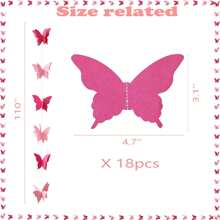 10 piezas Guirnalda de mariposas 3D - Tonos de rosas, decoraciones colgantes de mariposas, decoraciones de ducha de boda con mariposas, flores de papel colgantes para cortinas, adecuado para decoración de cumpleaños, decoración de fiestas de primavera, dormitorio, sala de estar, decoración de pared del hogar, suministros para festivales, adorno