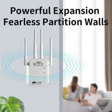 WiFi Extender Repeater Covers Up To 6000sq.Ft And 55 Devices, WiFi Signal Booster, Long Range Amplifier With Ethernet Port, Access Point, 1-Key Setup, Alexa Compatible,Office Rental Housing Suitable For Large Houses