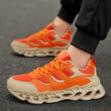 Breathable Comfortable Outdoor Casual Sports Sneakers For Teens And Young Men - Gray orange - View 5