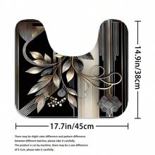 4pcs Plant Line Pattern Shower Curtain Set, Noble Elegant Shower Curtain Set, Aesthetic Art Shower Curtain Set, Modern Personalized Shower Curtain Set, Waterproof Fabric Shower Curtain Set With 12 Hooks, Non-Slip Bathroom Carpet, U-Shaped Toilet Mat, Toilet Seat Mat, Bathroom Decoration Fall Decor Bathroom Accessories Back To School - Multicolor - View 9