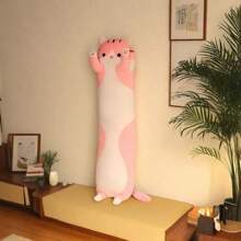 New Long Cat Throw Pillow Plush Toy Cute Cat Plush Toy Soft Large Plush Doll Pillow Pillow Slouchy Person Tatami Waist Support Furniture Sofa Decoration