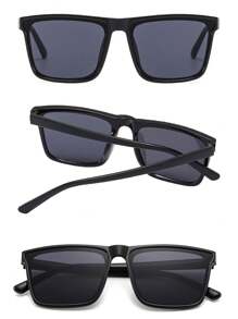 3 Pairs Of Children's All-Match Fashion Decorative Glasses, Retro Square Frame Fashionable Classic High-End All-Match Boys And Girls Street Shooting Decorative Glasses, Outdoor Beach Fashion Glasses (With Glasses Case) - Multicolor - View 4