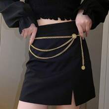 1pc Multilayer Flower Children Waist Chain, European And American Hip-Hop Fashion Sweet Style Body Chain, Unique Unisex Accessory