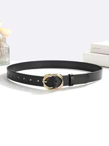 1 件装椭圆形扭扣装饰时尚百搭休闲女士腰带