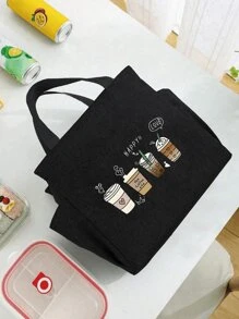 1/2 件/套保温袋，印有“四杯咖啡”图案，搭配黑色餐具收纳袋、双口袋午餐盒、大容量学生餐保温袋、便携式旅行野餐包、办公室/学校午餐保温盒、工作午餐盒、节日午餐盒以及男女通用多用途露营/学校午餐盒（4 种颜色可选） - 彩色 - 查看 8