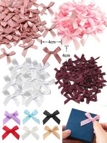 50/100/200pcs Mini Ribbon Bow Crafts Multi-Color Small Bow Ribbon Bow Flower Gift Packaging Wedding Birthday Party Sewing Scrapbook DIY Decorative Items - Multicolor - View 1