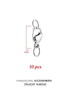 10 20 50 件/包 不锈钢龙虾扣挂钩连接器镀金带跳环适用于手链项链脚链链 DIY 珠宝制作配件用品连接 - Lobster clasp belt loop - 查看 22