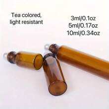 FIGHTYU 20 Stücke 5ml/10ml Braunglas Ätherisches Öl Rollerfläschchen mit Edelstahl Rollkugel und Verschluss, geeignet für Reisen, Parfüm und Lipgloss