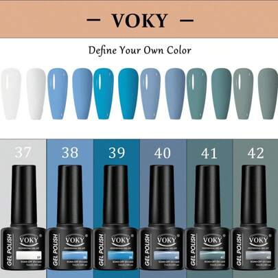 6 Stücke Der Neuen Voky 7ml Solid Color Gel Nagellack Uv Led Soak Off Gel Nagellack Set Mit Nagellack Entferner, Geeignet Für Nagelstudio, Den Heimgebrauch Oder Als Geburtstagsgeschenk
