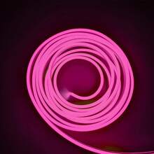柔性霓虹LED灯带，粉色，太空主题，开关控制，电池供电（不含电池），纯白光，适合情人节，DIY造型，室内氛围照明，节日装饰 - 粉色 - 查看 9