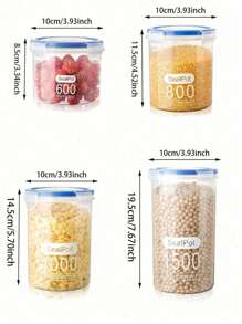 1pc Food Storage Box Storage Jar Plastic Jar Household Kitchen Storage Jar Storage Jar Grain Sealed Jar