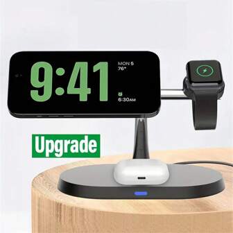 15W Magnetic Wireless Charger Stand Compatible With Iphone 15 14 13 Pro Max Apple Watch 8 7 6 Airpods 3 In 1 Magsafe Fast Charging Station Compatible With IPhone Multiple Devices Compatible With IPhone 16 15 14, 13, 12, 11/Pro/Max/Mini/Plus, X, XR, XS/Max, SE, 8/Plus, Compatible With Apple Watch 1-8, Compatible With Airpods 3/2/Pro, Compatible With Apple IPhone, IPad, Android Phone Gifts For Family, Friends, Kids, Birthday, Christmas, Winter, Girlfriend, Boyfriend