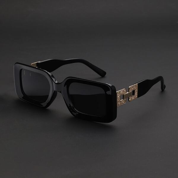 1/2/3 Pair Retro Rectangular Solid Color Simple Fashion Fashion Glasses Back To School Fashionable Preppy School Look