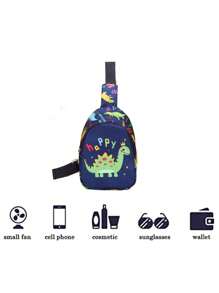 1 pieza Mini bolsa de pecho cruzada, monedero, de cierre con cremallera, con lindos diseños de unicornio/sirena/dinosaurio/espacio, ideal para uso diario