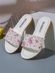 Strandschuhe Rosa Mädchen Sommer Pantoletten geeignet für Zuhause, Reisen und Fotografien, Kinder Outdoor weichbesohlt modische Sandalen kleine Mädchen