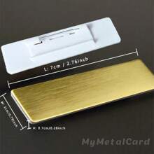 Golden Stainless Steel Chest Tag With Custom Text Engraving For Barber Pin, Designed For Stylist Office Supplies With Black Text Name Company Name Address - Multicolor - View 5