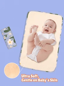 1 件柔软防水婴儿尿布更换垫 - 小巧可洗，是新生儿、男孩和女孩的理想舒适礼物 - 彩色 - 查看 5