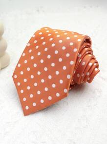 1pc Polka Dot Casual Polyester Clip-On Necktie, Versatile For Dress-Up & Everyday Wear, Unisex Men Necktie - Multicolor - View 10