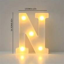 16cm Luce a LED con lettere, luce notturna illuminata con alfabeto e numeri, adatta per decorazione di casa, bar, matrimonio, festa di compleanno - Bianco - Visualizzare 28