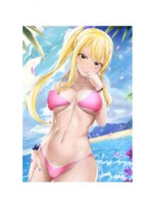 1 pièce Affiche de la canevas de peinture murale du personnage sexy de l'anime Lucy Heartfilia. Poster pour la décoration murale du salon, décoration de la maison. Peinture sans cadre. - Multicolore - Voir 12