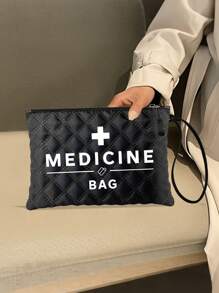 Nylon Vintage Style Medicine Bag - Cosmetic Case With Positioning Printing, Hand Washable - Ideal For Medication, Personal Care Items, Sanitary Products, Candy, And As A Gift