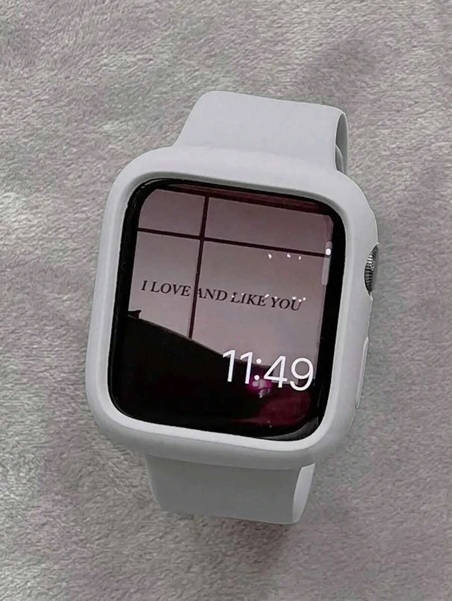 2条灰色可爱舒适硅胶表带，可调节防水腕带，搭配柔软镂空保护壳，兼容 Series Ultra/SE/11/10/9/8/7/6/5/4/3/2/1，尺寸：38/40/41/42/44/45/46/49毫米 - 雲霧灰(無手錶) - 查看 1