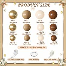 25pcs/132pcs 5/10/18inch Brown Ivory White Metallic Gold Latex Balloon Garland Arch Kit For Martini Party Birthday Wedding Babyshower Bridal Shower Party Supplies