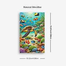 1 件海龟海洋动物印花沙滩巾，速干吸水柔软超细纤维沙滩毯，旅行野餐户外度假游泳露营海滩必备