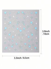 美容贴纸 3 件装星星美甲贴纸，闪亮星爆自粘自粘贴花，适合女性 DIY 自用美甲用品 - 彩色 - 查看 7