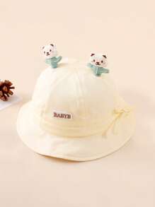 1 buah Topi Bayi, Topi Matahari Pas untuk Musim Semi/Musim Gugur, Topi Ember, Desain Beruang 3D Lucu, Dapat Diatur Ukurannya - 1PC - View 4