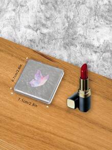 1 件 Millenial Y2K Abbie 时尚银色 PU 系列小巧化妆镜，可折叠轻巧纤薄手持镜，PU 皮革外壳，不锈钢金属真空镀层，适合所有场景和人群，可折叠方形便携式 - 彩色 - 查看 5