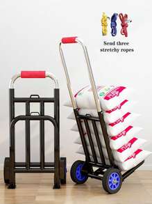 1 pieza Carrito de equipaje plegable para uso doméstico, carritos, carros de carga portátiles, carros pequeños para tirar de cargas pesadas, carros de uso doméstico para transportar mercancías, carros para mover mercancías en oficinas y carros para transportar mercancías en restaurantes. Plegable y fácil de almacenar, son la mejor opción para usuarios domésticos, de oficina y de restaurante para mover mercancías.