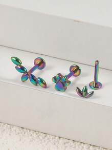 1 pièce Boucles d'oreilles clous en acier inoxydable en forme de serpent, étoile, cartilage tragus, hélix pour hommes et femmes, bijoux de piercing pour hélix et cartilage
