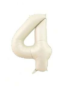 1 个 32 英寸奶油白色数字气球，用于生日周年派对装饰、铝箔气球、生日照片道具、生日派对周年派对场景装饰、房间装饰、室内装饰、礼品仪式装饰、1 岁生日派对装饰