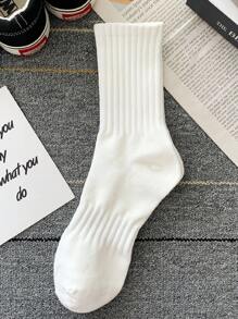 1/5pcs Pack All-Match Solid Stripe Anti-Odor Moisture Wicking Sport Socks, Versatile - Multicolor - View 11