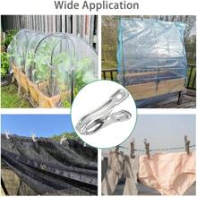 花园夹，不锈钢温室夹，用于网状结构的温室夹，具有强大的抓地力，可以将遮阳布或植物覆盖物固定在花园箍上（20 个装） - 銀色 - 查看 2