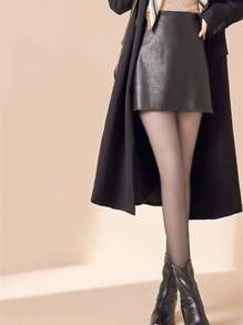 1pc 80g Women's Sexy Sheer Black Round Dot Tights, Autumn/Winter Pantyhose For Business & Sexy Look,Warm Bottoming Pants(Suitable For 15-25°C)